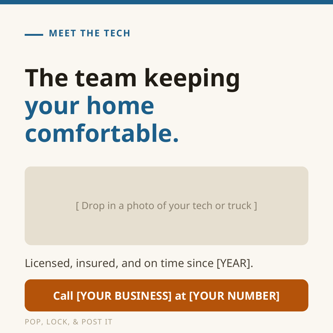 HVAC sample post: The Team Keeping Your Home Comfortable