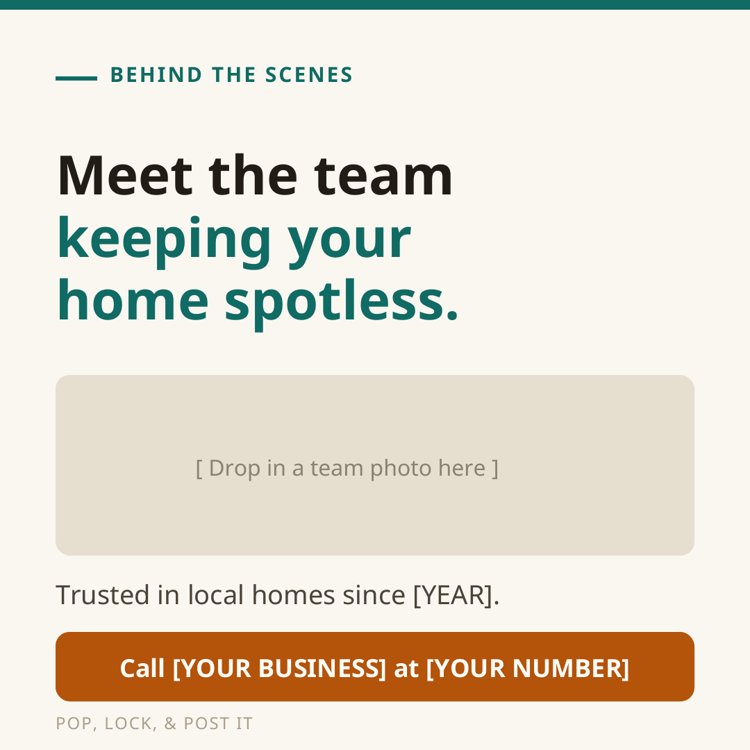 Cleaning sample post: Meet the Team Keeping Your Home Spotless
